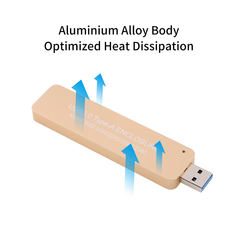 Hộp đựng Bộ chuyển đổi NGFF M.2 sang USB 3.0 SSD cho Ổ cứng SSD B dựa trên M2 SATA Áp dụng cho 2230/2242/2260