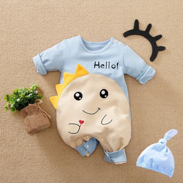 Bodysuit cho bé - bộ Body dài tay kèm mũ cho bé Trai bé Gái Từ 0-24 tháng tuổi - bé mặc cực xinh