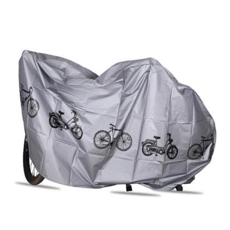 Bạt phủ xe máy, xe đạp che nắng che mưa loại dày màu ghi - Áo trùm xe, bạc phủ xe, áo bao xe chống bụi loại xịn
