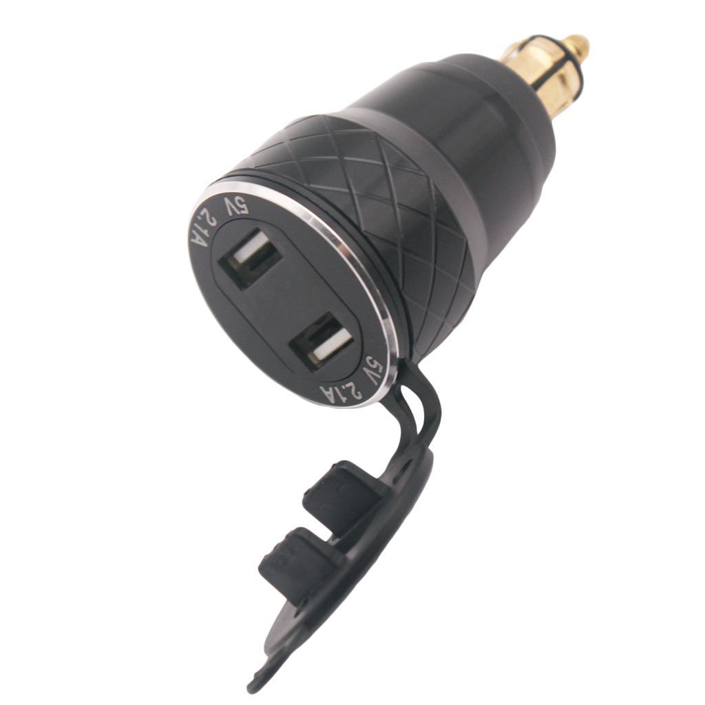 Motorcycle DIN Socket  Dual USB Charger For   5V 4.2A 2x