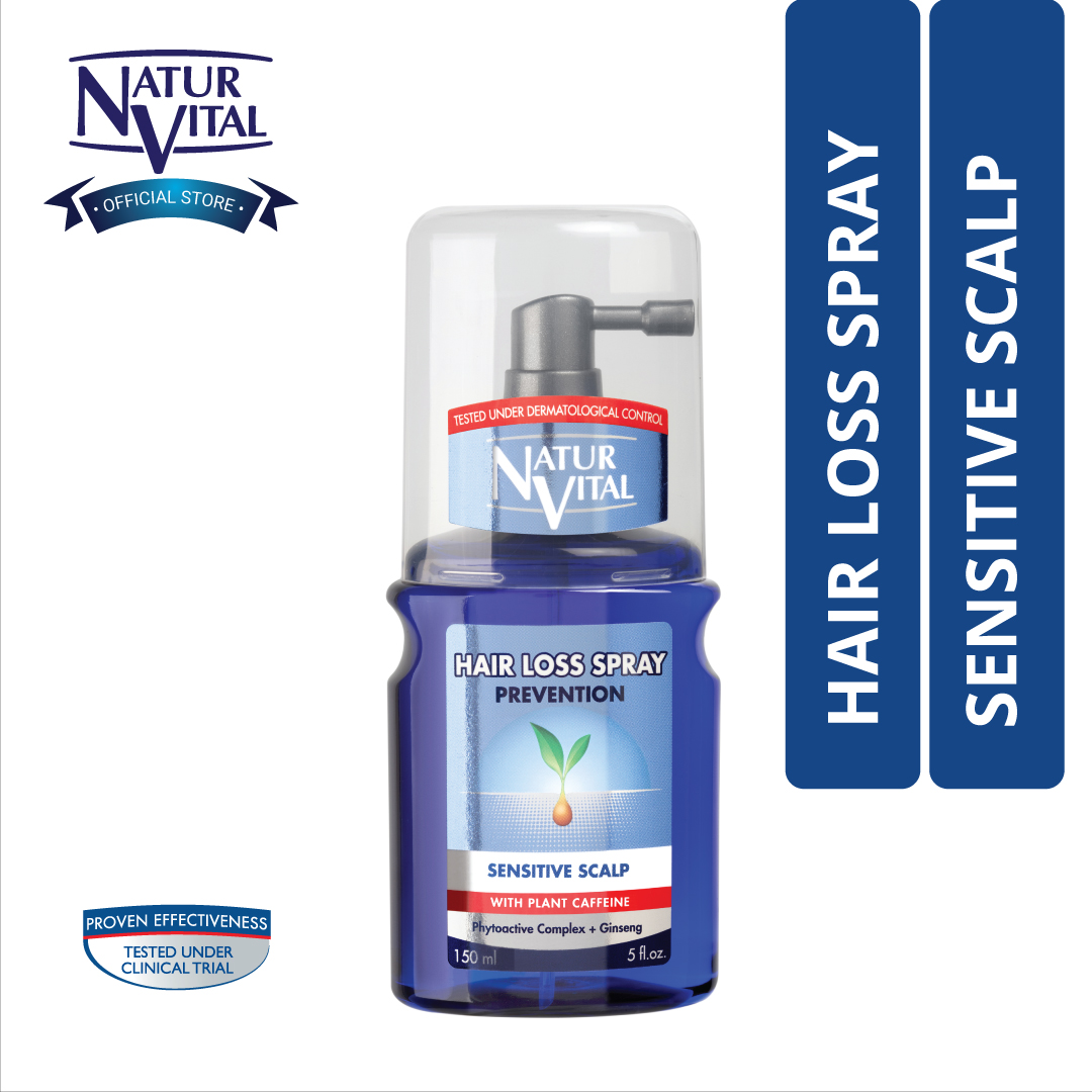 Xịt Tóc NaturVital Hair Loss Sensitive Scalp Chiết Xuất Nhân Sâm, Phù Hợp Với Da Đầu Nhạy Cảm, Ngăn Ngừa Rụng, Làm Dày, Hỗ Trợ Mọc Nhanh & Giảm Nhờn