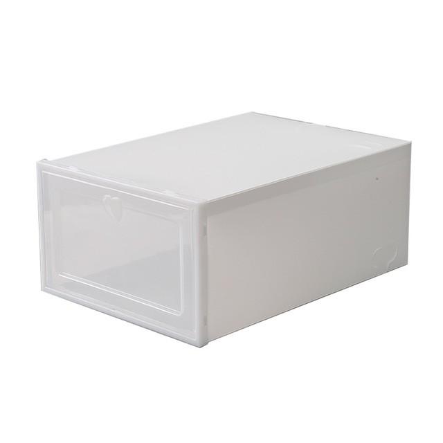 Hộp Đựng Giày, Hộp Đựng Dép Nắp Nhựa Cứng Trong Suốt, Chất Liệu Mica Chống Bám Bụi Size lớn Chịu Lực 6kg