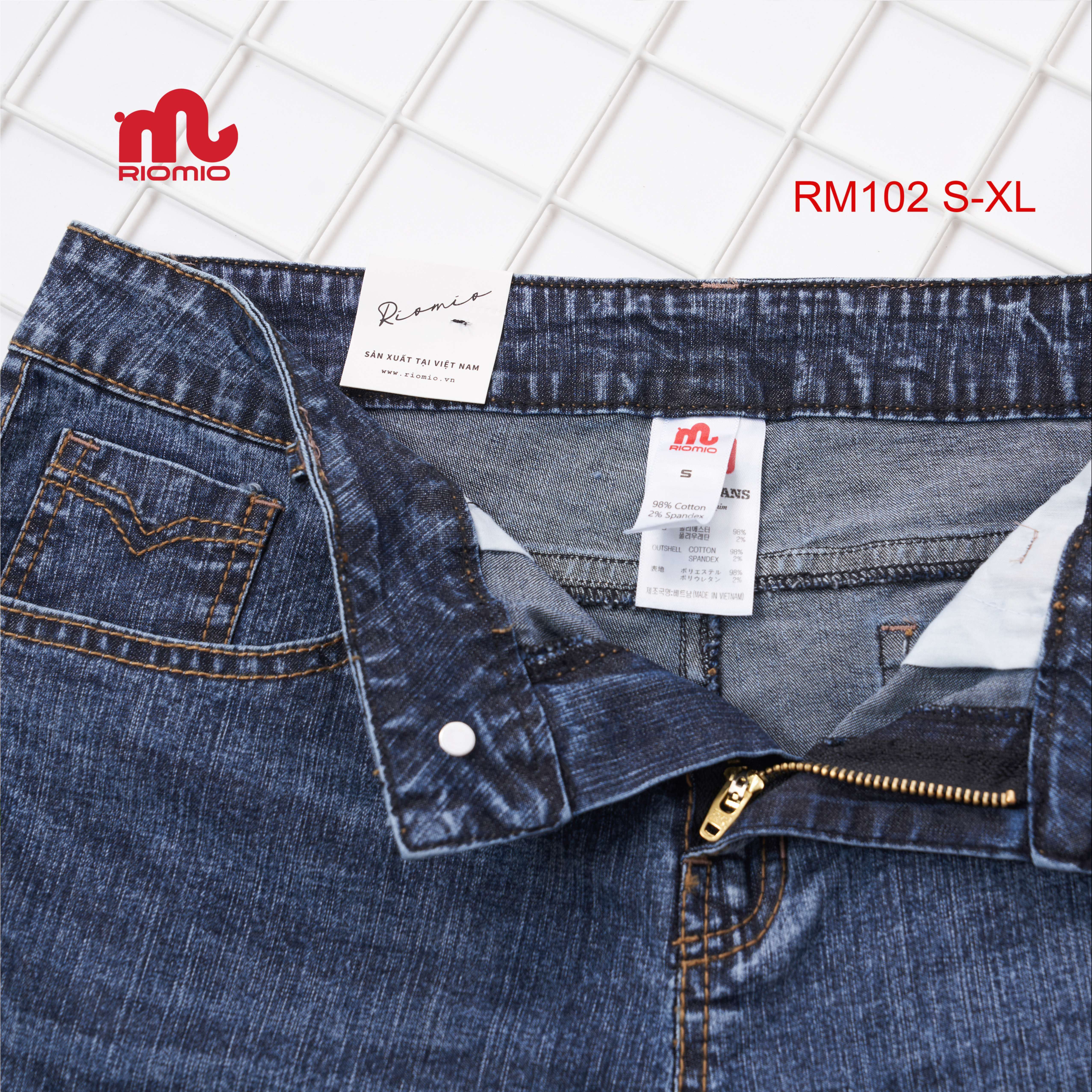 Quần short jean nam Riomio cao cấp, vải jean co giãn, thấm hút mồ hôi tốt - RM102