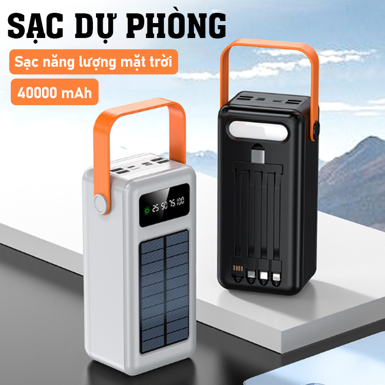 Sạc dự phòng dung lượng siêu lớn sử dụng năng lượng mặt trời phù hợp ,mang đi du lịch - D1625