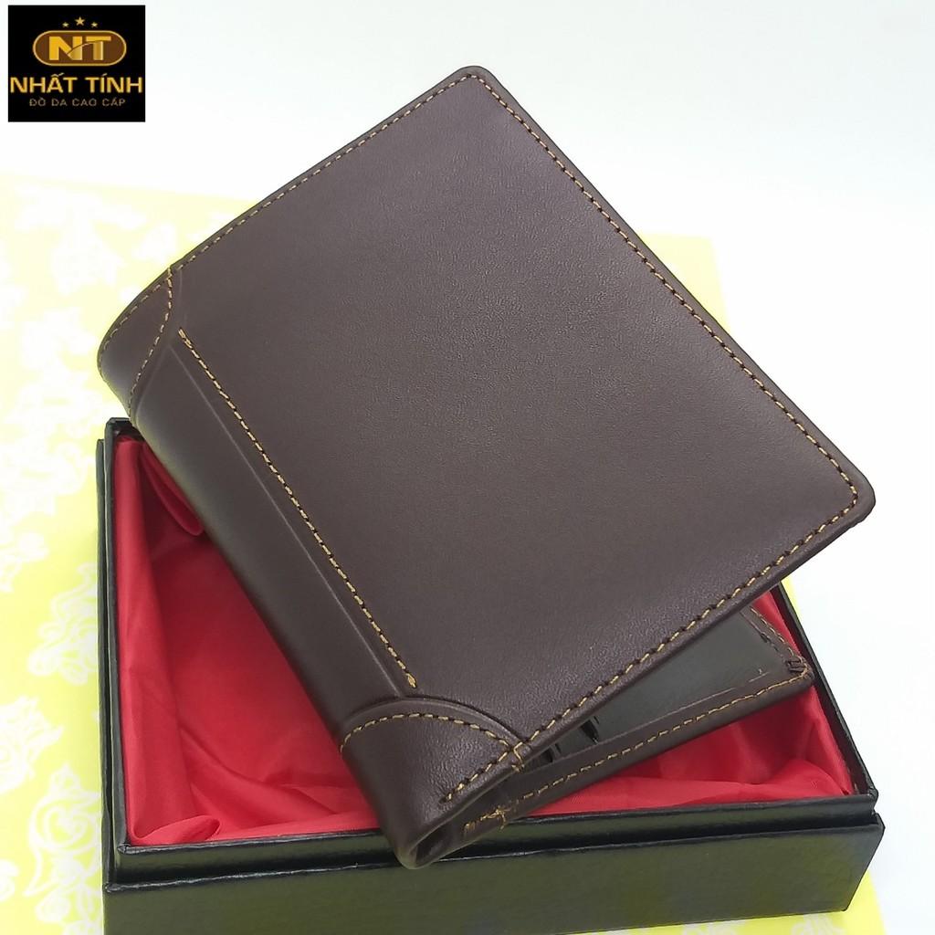 Ví nam da bò thật 100% cao cấp, Ví đứng Nhất Tính Leather P601 bảo hành 24 tháng