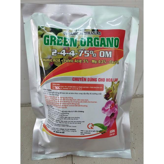 Phân bón GREEN ORGANO 2-4-4-75% 350g/36 túi