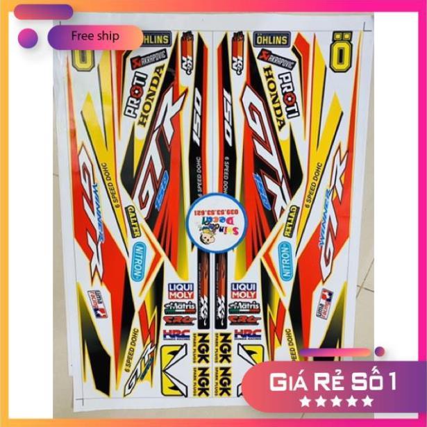 Tem rời Winner GTR vàng đỏ 3 lớp cao cấp bảo hành màu sắc vĩnh viễn