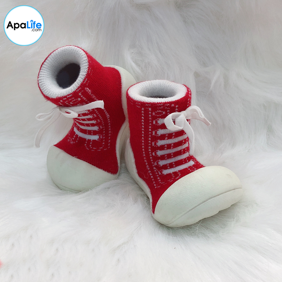 Attipas Sneaker - Đỏ/ AT042 - Giày tập đi cho bé trai /bé gái từ 3 - 24 tháng nhập Hàn Quốc: đế mềm, êm chân &amp; chống trượt