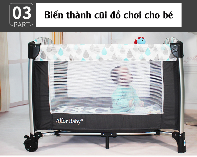 Giường cũi, nôi 4 in1 đa năng cho trẻ sơ sinh Alfor Baby