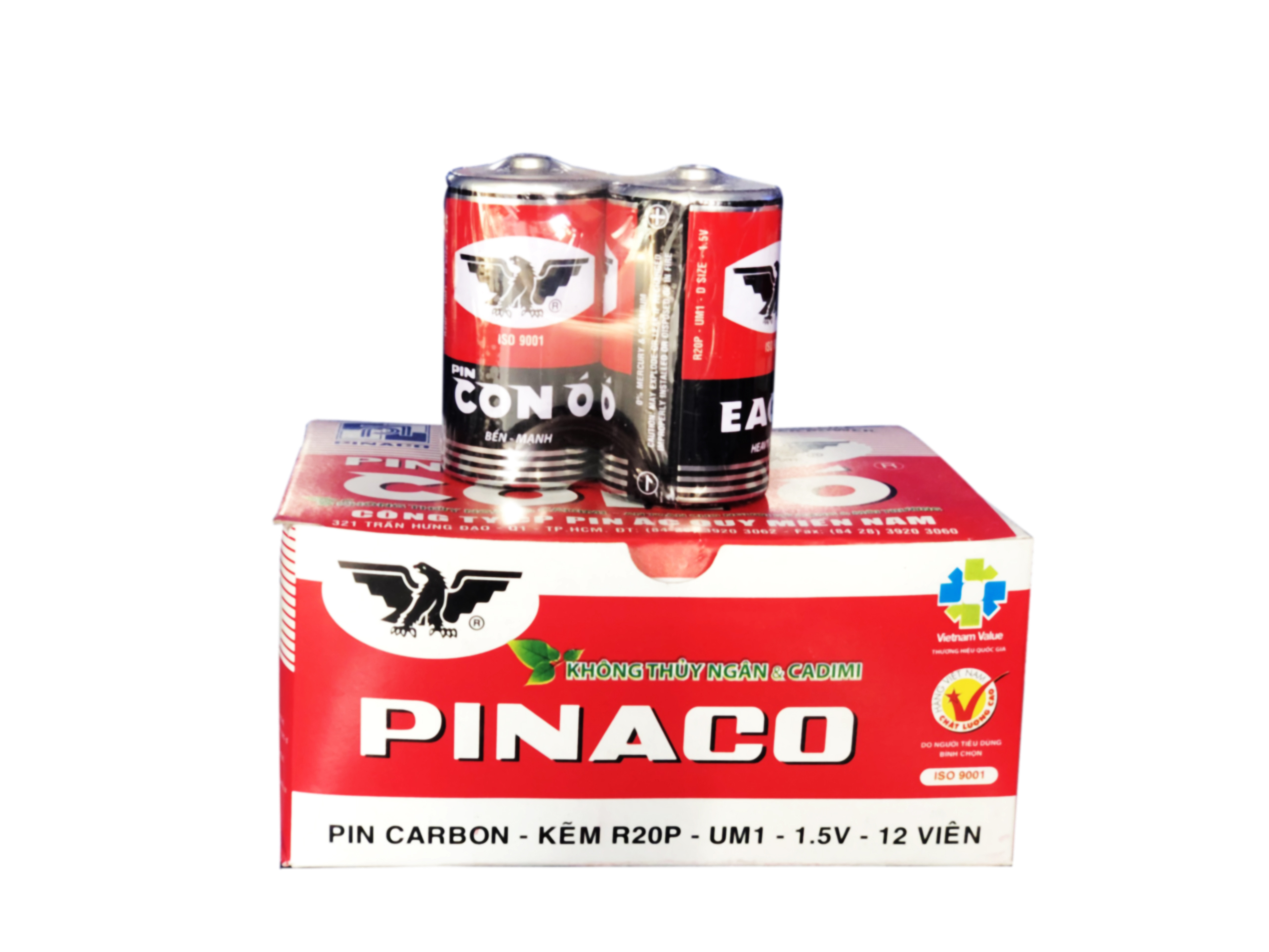 Pin đại CON Ó (EAGLE) R20P Vỏ Sắt Tây Đỏ - 1 hộp (12 viên) - HÀNG CHÍNH HÃNG