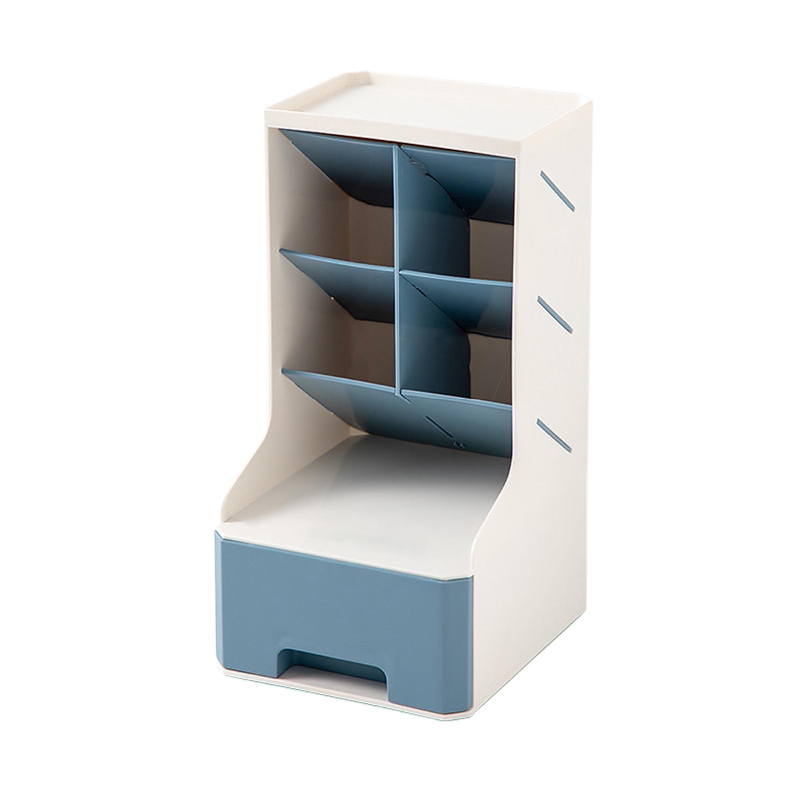 Desk Stationery Box Pen Holder with Drawer Desktop Storage Organizer for Desktop