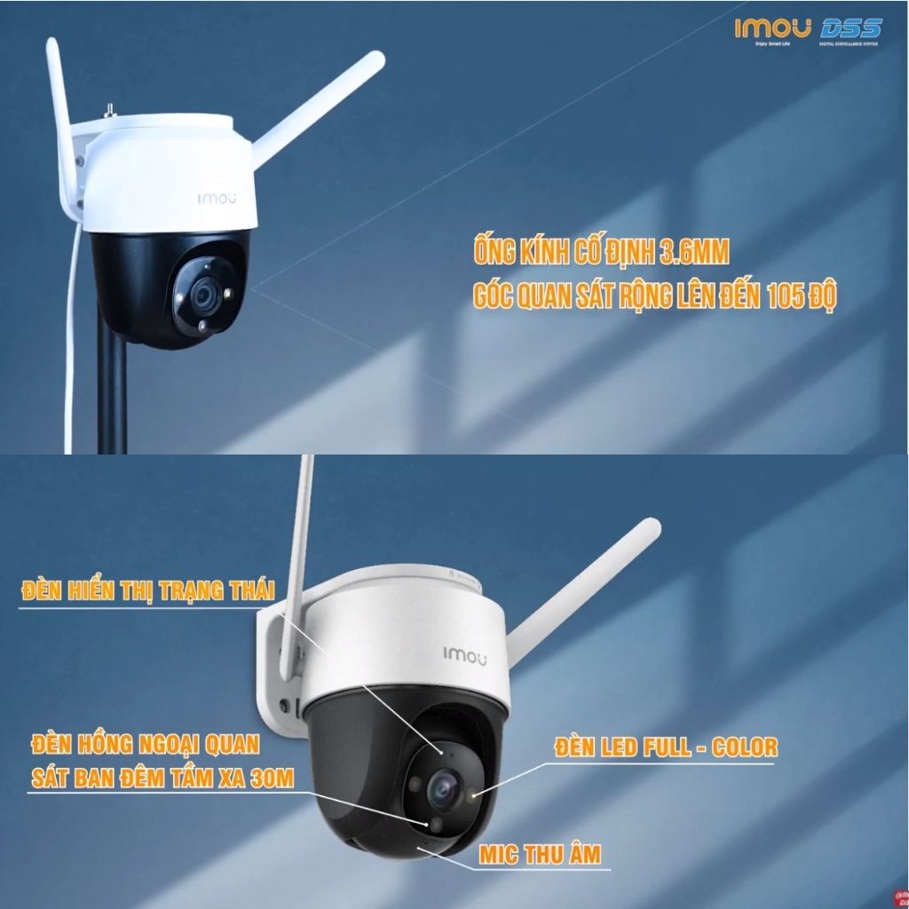 Camera Ngoài Trời IP WIFI IMOU S22FP S21FP 1080P 2MP / S42FP S41FP 4MP 2K có màu ban đêm, xoay 360 | Hàng Chính Hãng | Bảo Hành 24 Tháng