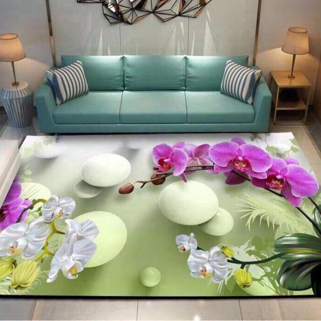 Thảm nỉ BALI trải sàn 2m x 3m mẫu hoa phong lan