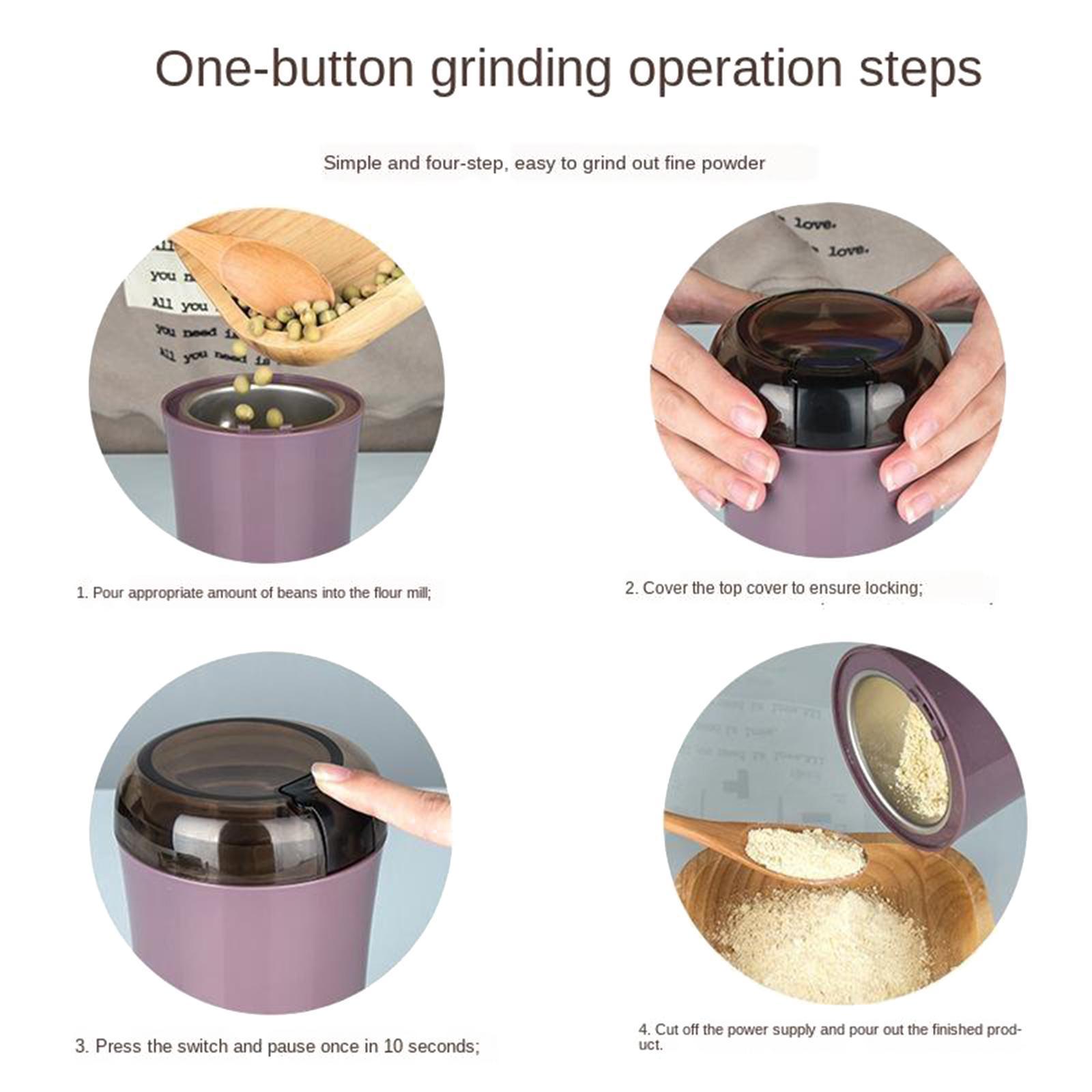 Small Electric Coffee Grinder -button Operation Easy to Clean