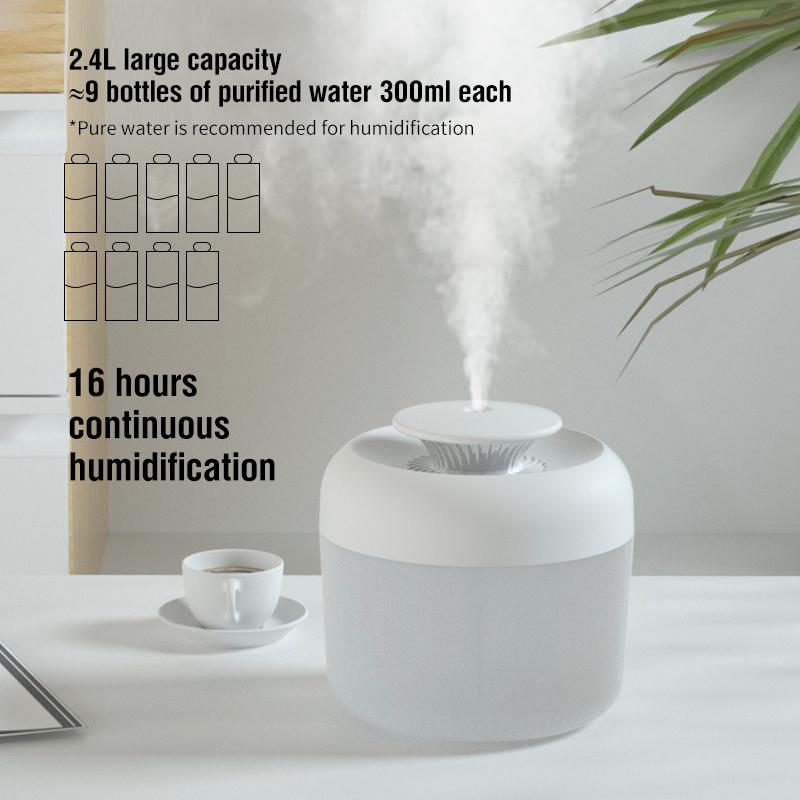 2400ML Tinh Máy Khuếch Tán Tinh Dầu Siêu Âm Thanh Máy Tạo Độ Ẩm Không Khí Máy Khuếch Tán Tinh Dầu Lộc Nhiều Màu Sắc Đèn Ngủ Văn Phòng Nhà Sương Sương Mù Làm