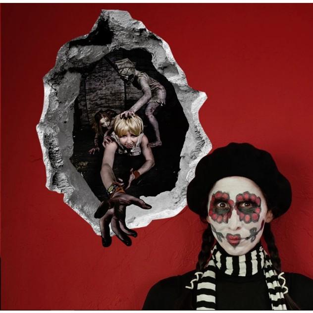 Decal trang trí tường - Tranh 3D lễ hội Halloween