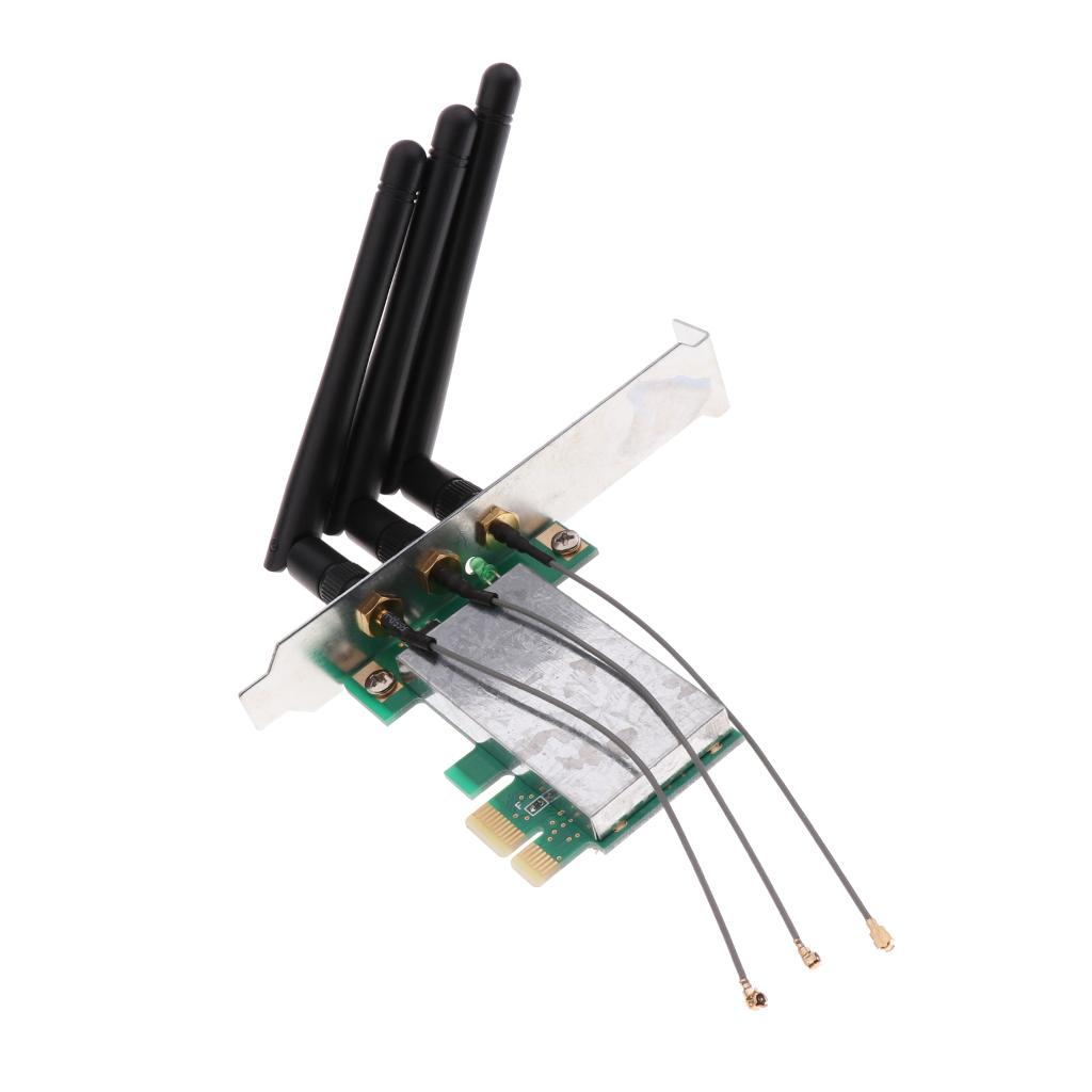 480MB/s Laptop Mini PCI-e to PCI-e 1X Wireless Adapter Wifi LAN Card & Antenna