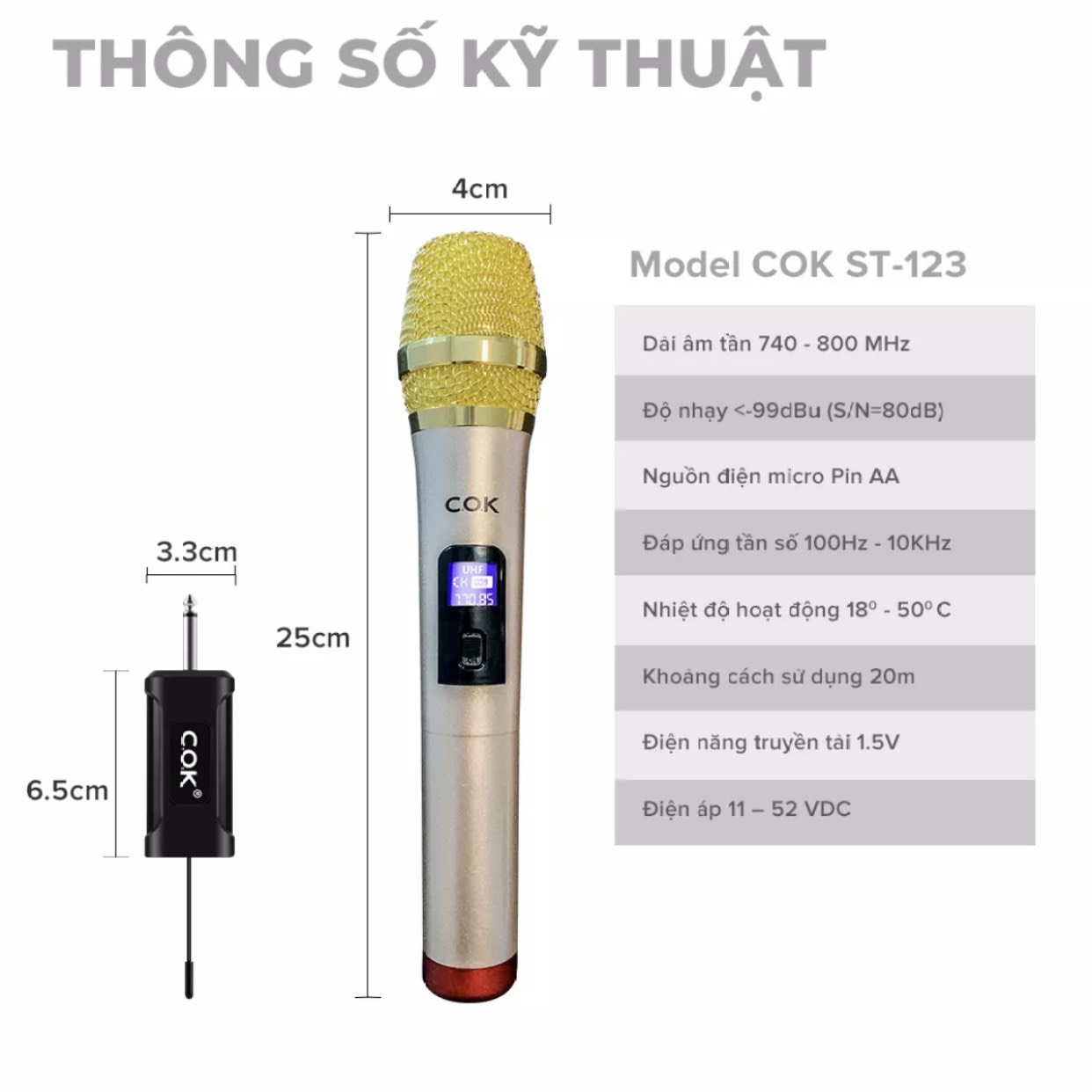 MICRO KHÔNG DÂY COK ST123 - HÀNG CHÍNH HÃNG