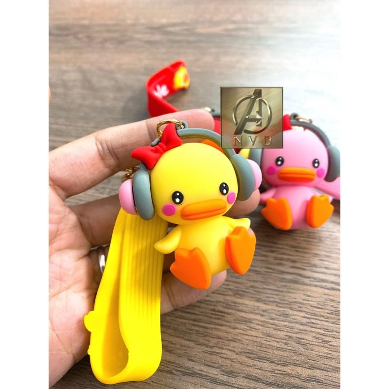 Móc khoá Vịt đeo tai nghe cao cấp cực cute