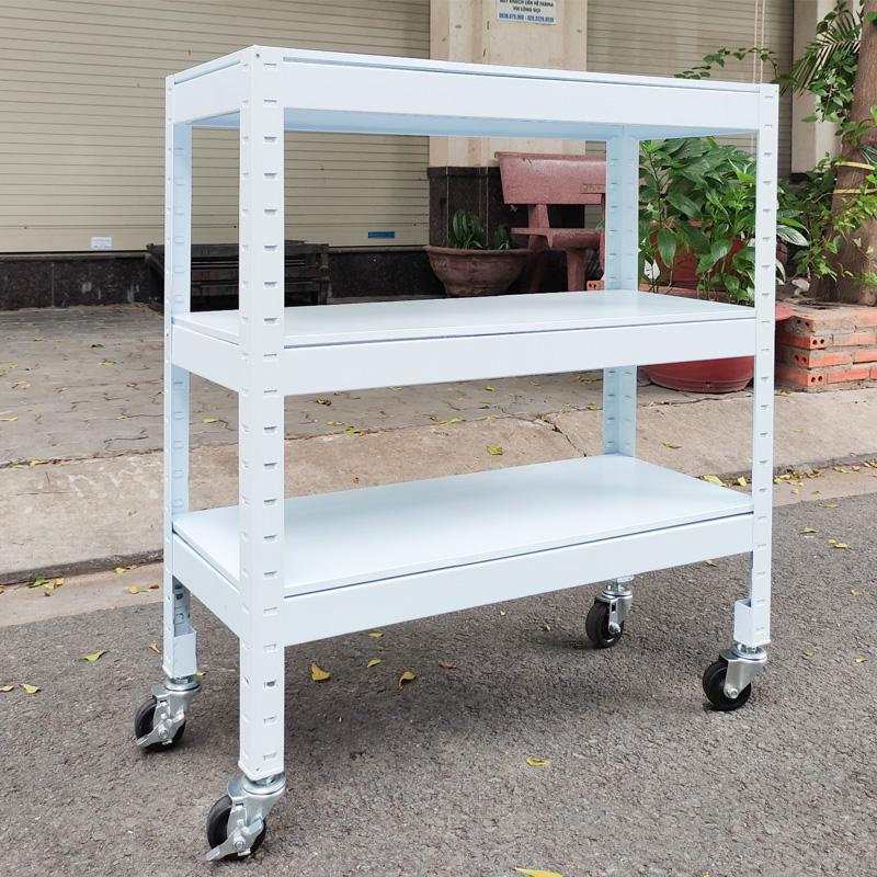 Kệ có bánh xe 3 tầng đa năng 81cm trắng