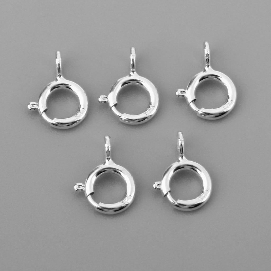 5pcs Spring Rings Clasps Jewelry Making Connectors Clasps 5mm