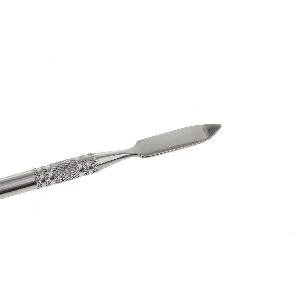 Artist Nail Makeup Foundation Mixing Stainless Steel Spatula Palette w/ Hole