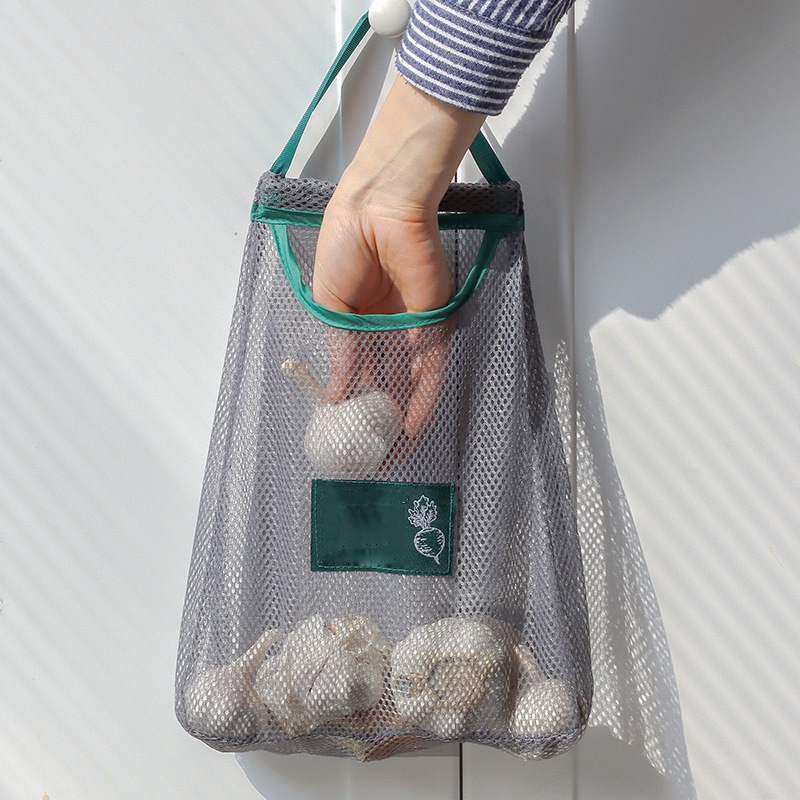 Túi lưới đựng hành tỏi củ quả treo tường, túi lưới đa năng nhà bếp tiện lợi