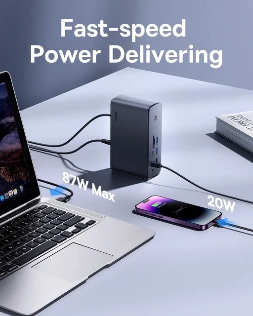 Hub Mở Rộng Kết Nối Đa Năng Baseus UnionJoy Pro17-Port Four-Screen Multifunctional HUB Docking Station