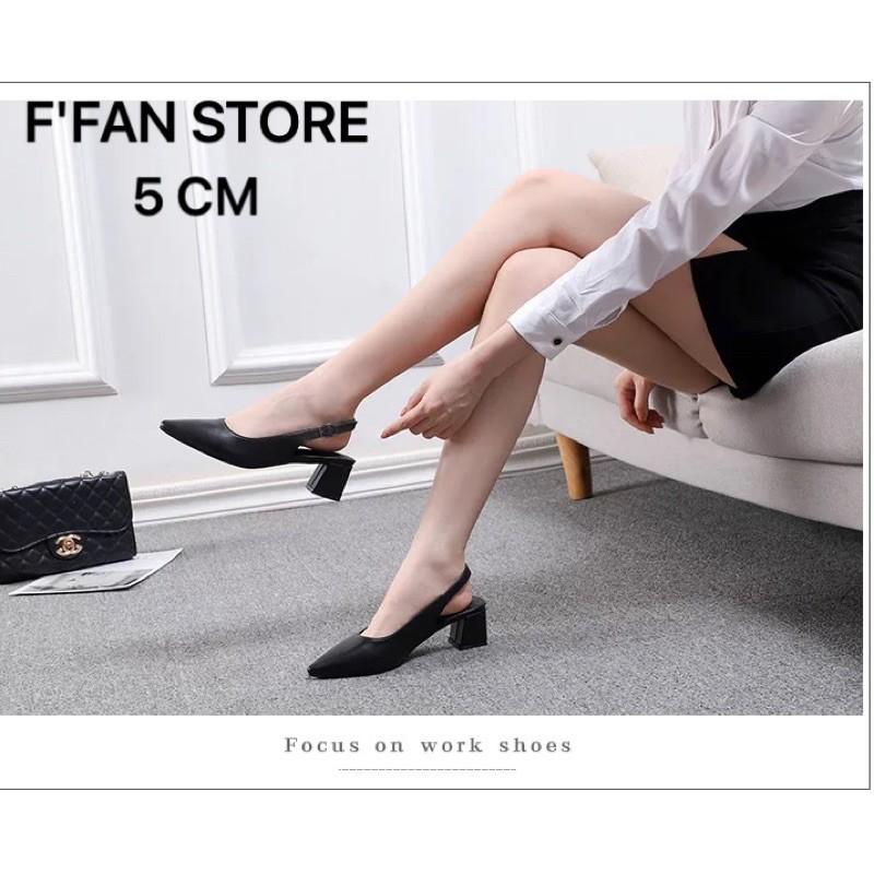 Giày Cao Gót Quai Sau  Slingback - Da Siêu Mềm Mũi Nhọn FFAN STORE