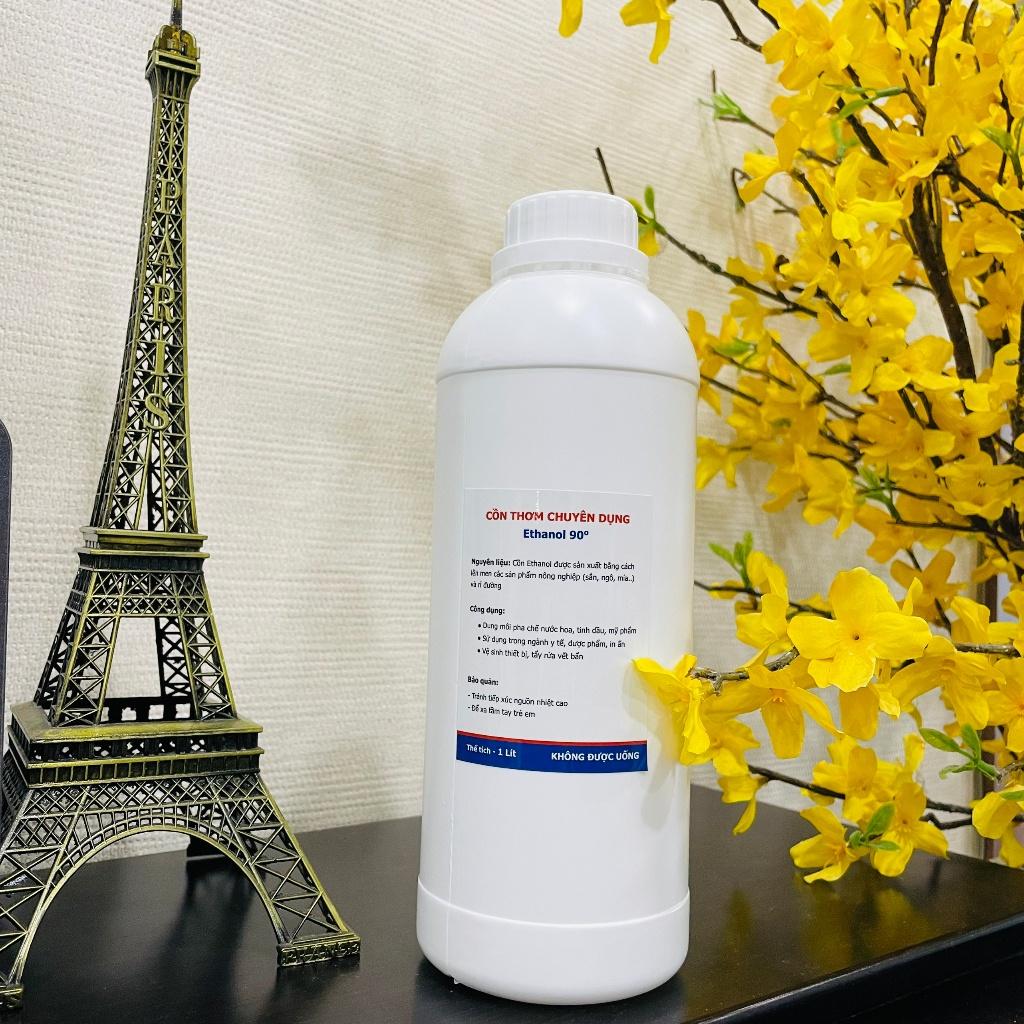 Cồn thơm Ethanol 90 độ chuyên pha tinh dầu, nước hoa, hóa mỹ phẩm - Chai 1 lít