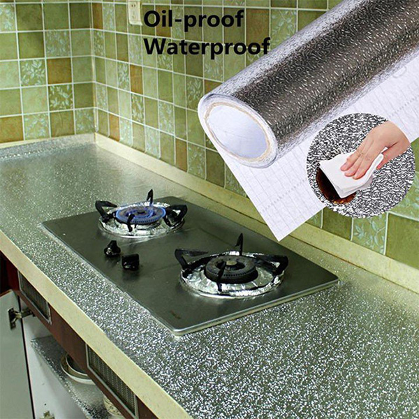 Decal dán bếp trắng bạc số 1