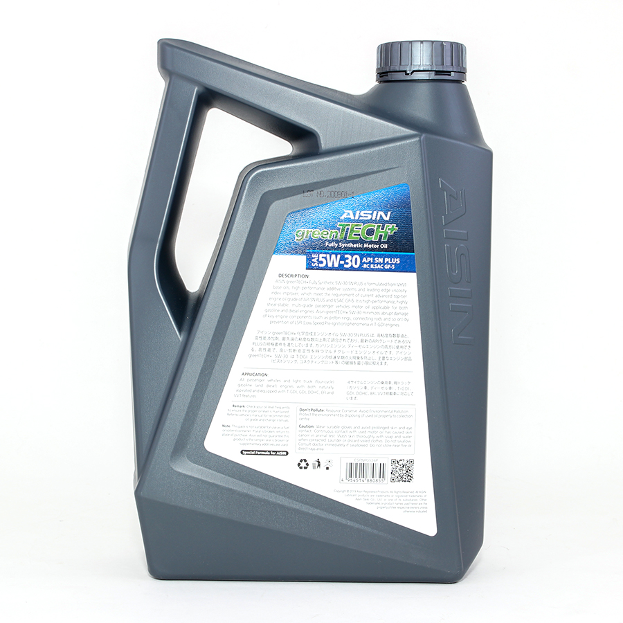 Nhớt Động Cơ AISIN ESFNP0534P 5W-30 SN Plus Greentech+ Fully Synthetic 4L