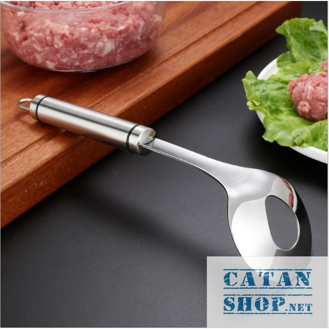 Muỗng, thìa, dụng cụ làm thịt viên, cá viên bằng thép không gỉ siêu tiện dụng, tiết kiệm thời gian GD266-MuongThitVien