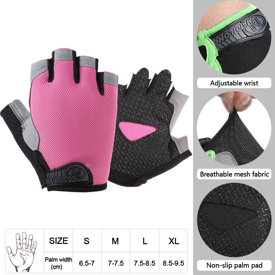 Găng Tay Tập Gym Thể Thao Xe Đạp Unisex Tập Thể Hình Huấn Luyện Tập Thể Dục Chống Trơn Trượt Găng Tay Nâng Tạ Ngón Ngoài Trời Găng Tay Xe Đạp Color: B Orange Size: S