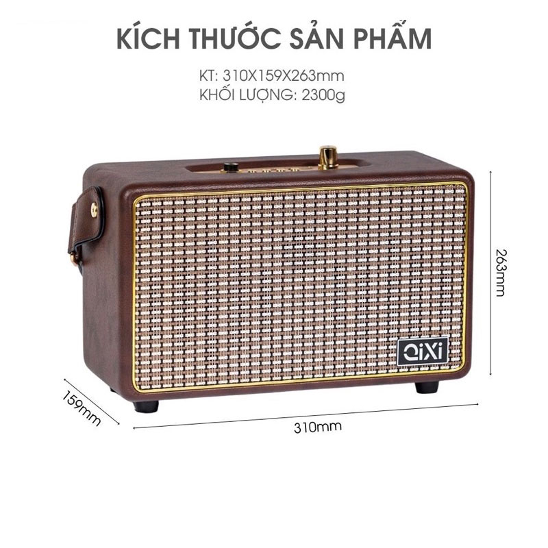 Loa Bluetooth DKB SK-2025 - Loa không dây - Bọc da thiết kế cổ điển sang trọng - Hệ thống loa 2.1 công suất 20W âm thanh trầm ấm - Tích hợp cổng micro 6.5mm - Kết nối Bluetooth 5.0, AUX, USB, TF card - Dung lượng pin cao - Hàng Chính Hãng