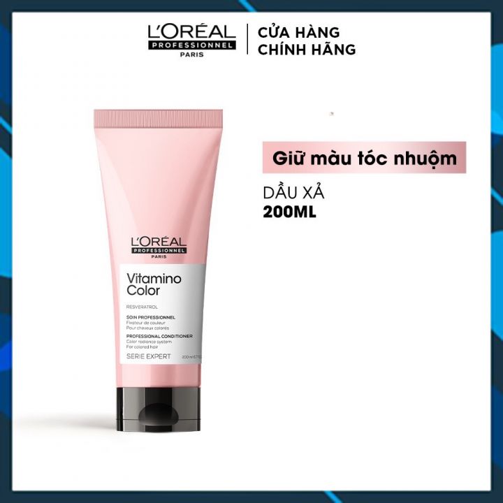 DẦU XẢ GIỮ MÀU TÓC NHUỘM L'OREAL SERIE EXPERT VITAMINO COLOR PROFESSIONAL CONDITIONER 200ML (TUÝP)