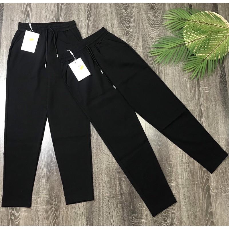 Quần jogger ️ ️ Quần jogger phong cách baggy trơn, chất mỳ Hàn dày dặn, co giãn - lady mode