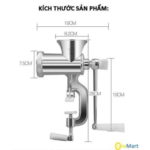 Máy xay thịt bằng tay đế kẹp bàn.