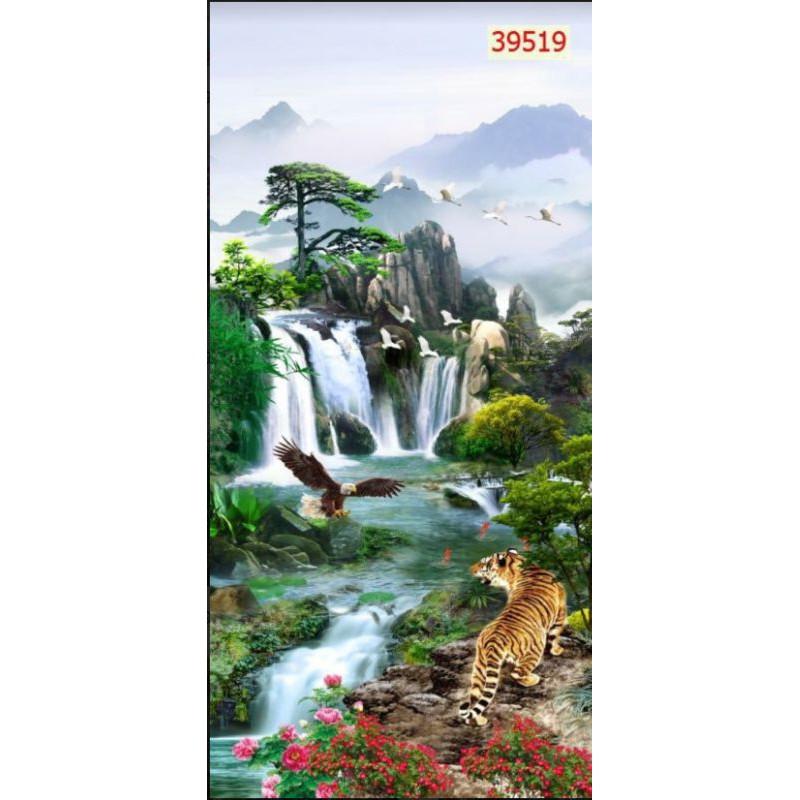 tranh 3D dán kính 2 mặt 60x150cm