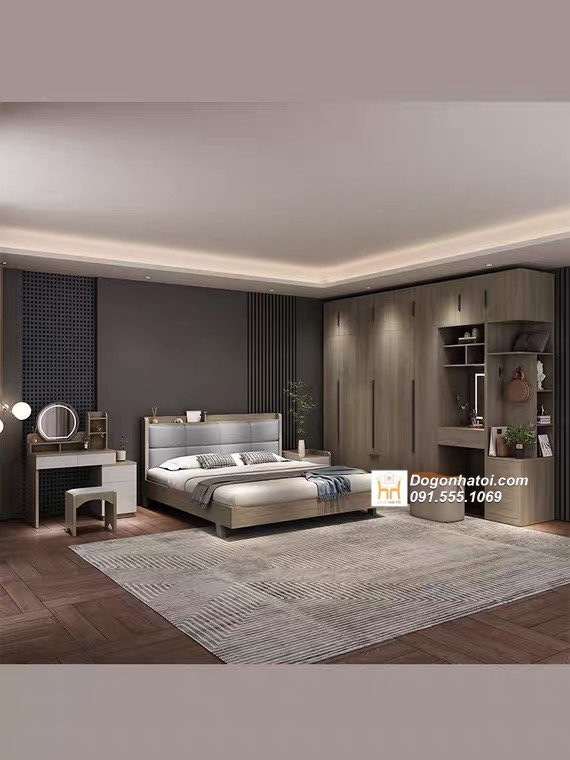 Tủ quần áo kèm bàn trang điểm gỗ công nghiệp 2m4 x 2m6 - TA215