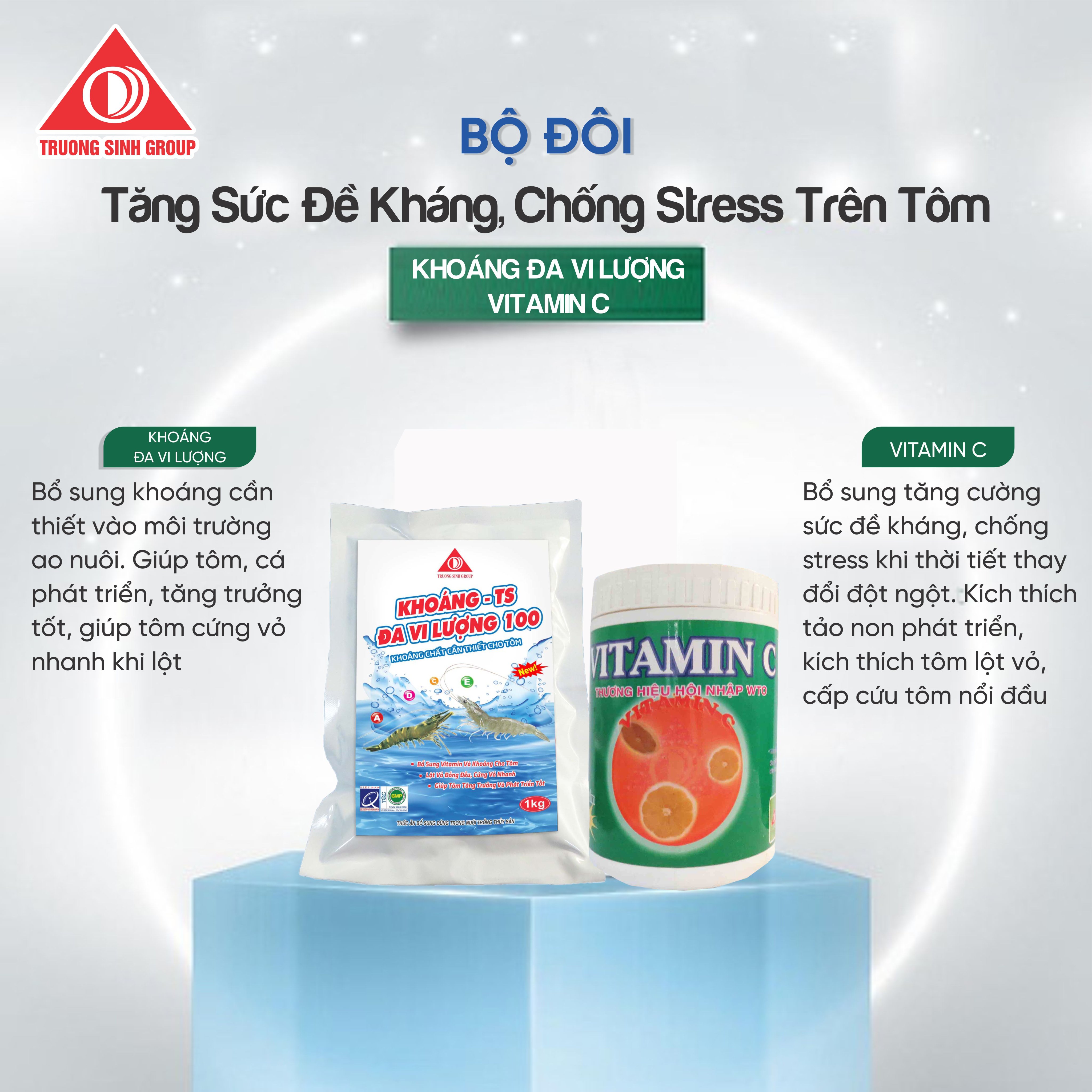 Bộ Đôi Tăng Sức đề kháng, chống stress cho tôm