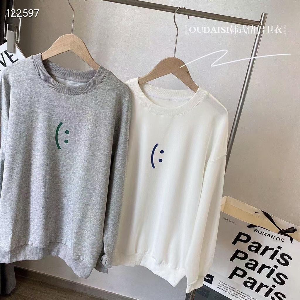 Áo nỉ nữ mặt cười tay dài form rộng ulzzang thu đông, áo sweater phong cách thời trang Elodie Studio