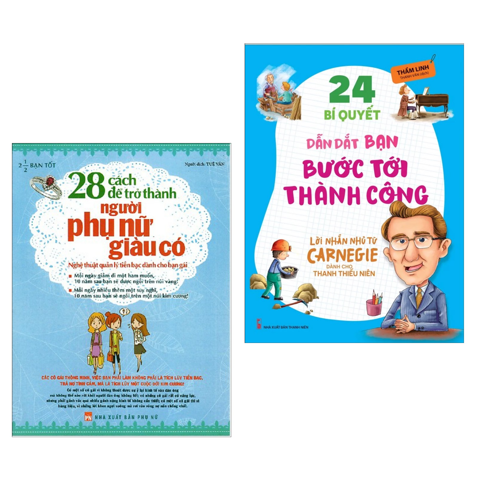 Combo Sách Kỹ Năng Làm Việc Hiệu Qủa: 28 Cách Để Trở Thành Người Phụ Nữ Giàu Có + 24 Bí Quyết Dẫn Dắt Bạn Tới Thành Công - Lời Nhắn Nhủ Từ Carnegie Dành Cho Thanh Thiếu Niên (Cẩm Nang, Bí Quyết Gặt Hái Thành Công - Tặng Kèm Bookmark Green Life)