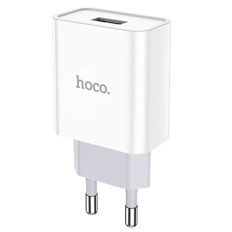 Củ sạc 5V/ 2.1A Hoco C81A chuôi tròn chất liệu PC chống cháy 1 cổng USB - Hàng chính hãng