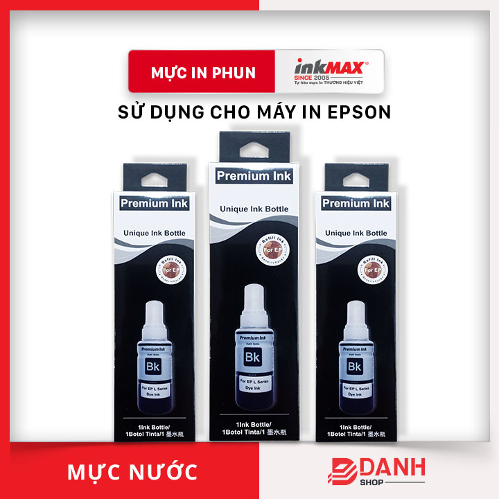 Bộ 6 màu - Mực nước inkMAX dùng cho máy in Epson T664 L300 / L310 / L350 / L360 / L1300 / L100 / L120 / L200 / L210 / L565 ... - HÀNG NHẬP KHẨU