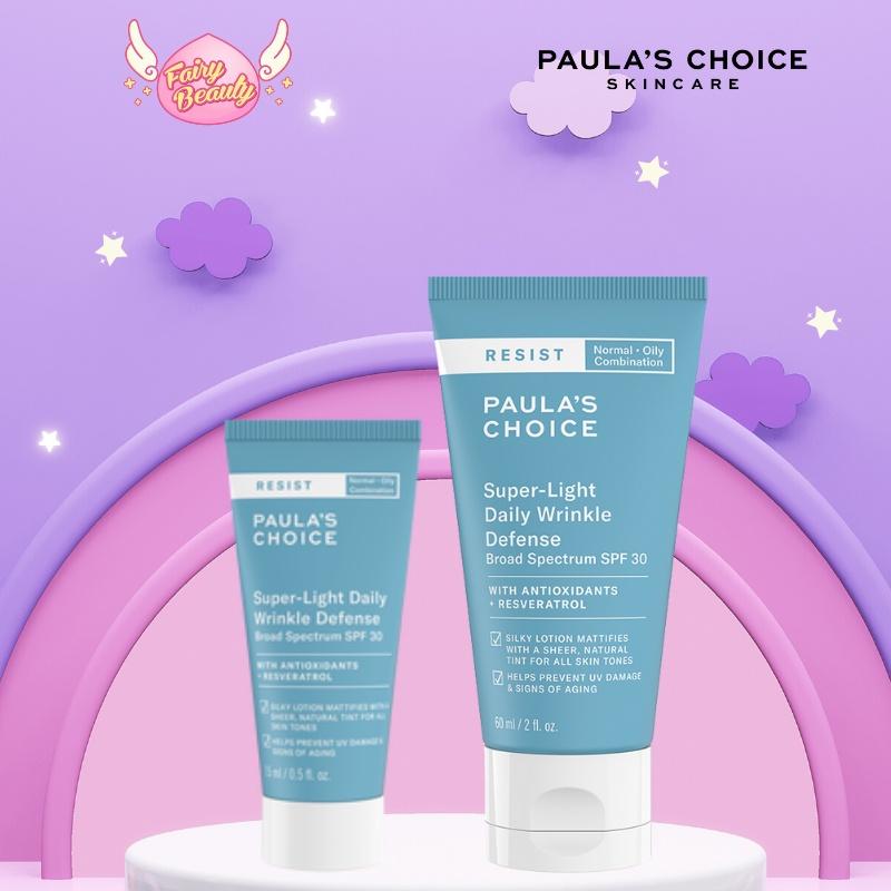 Kem Chống Nắng Vật Lý Cho Da Dầu Lão Hóa Paula's Choice Resist Super - Light Daily Wrinkle Defence 60ml (Mã 7760)