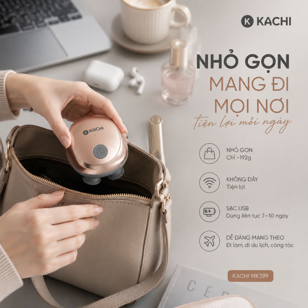Máy Massage Đầu Không Dây Kachi MK399 - Hàng chính hãng