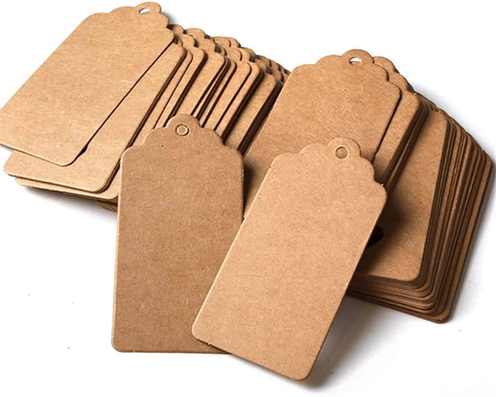 100 Gói Thẻ Giấy Kraft-Thẻ Treo Với 20 Mét Dây Đay Tự Nhiên Cho Quà Tặng, Đám Cưới, Lễ Tình Nhân