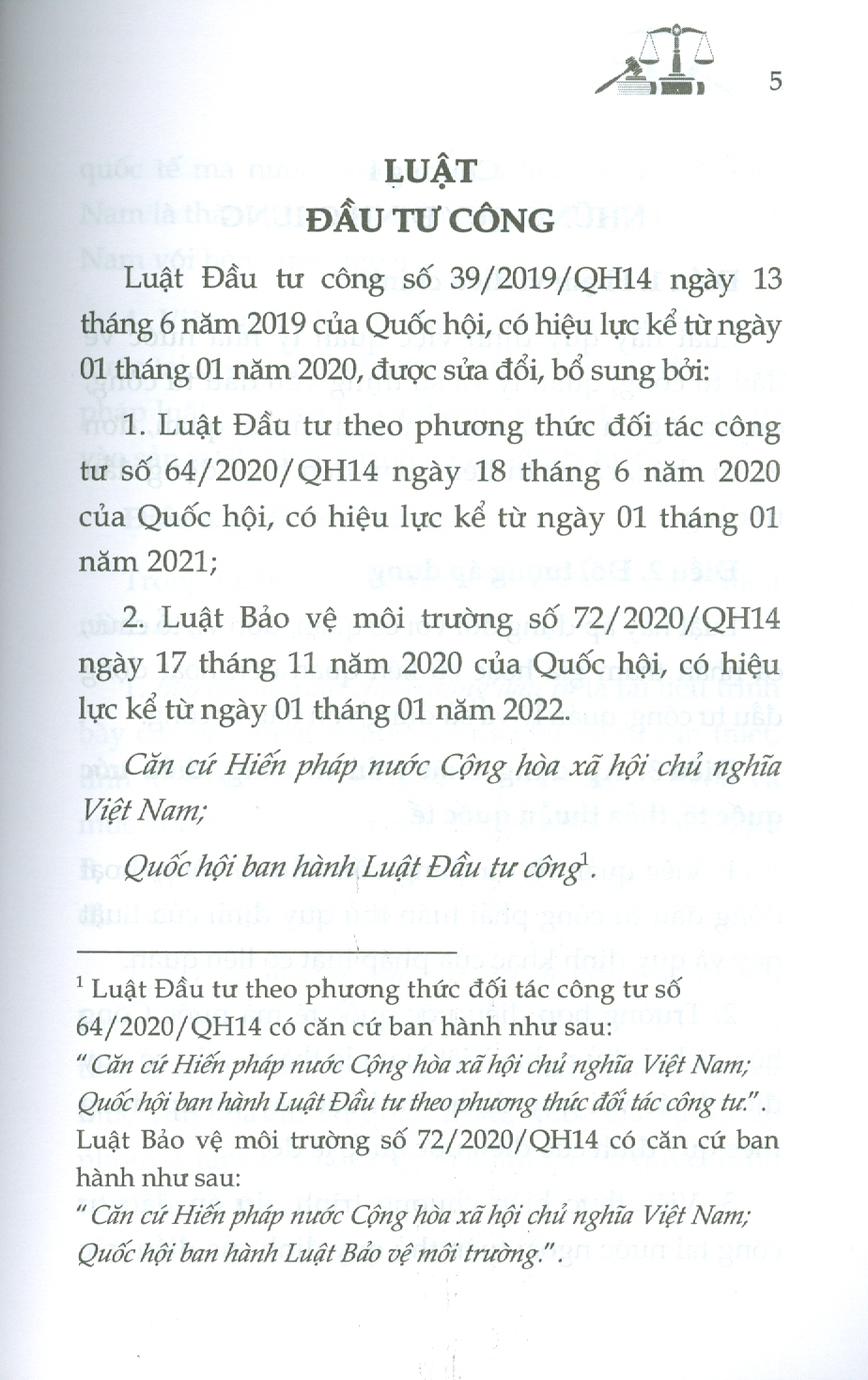 Luật Đầu Tư Công (Sửa đổi, bổ sung năm 2020, 2022)