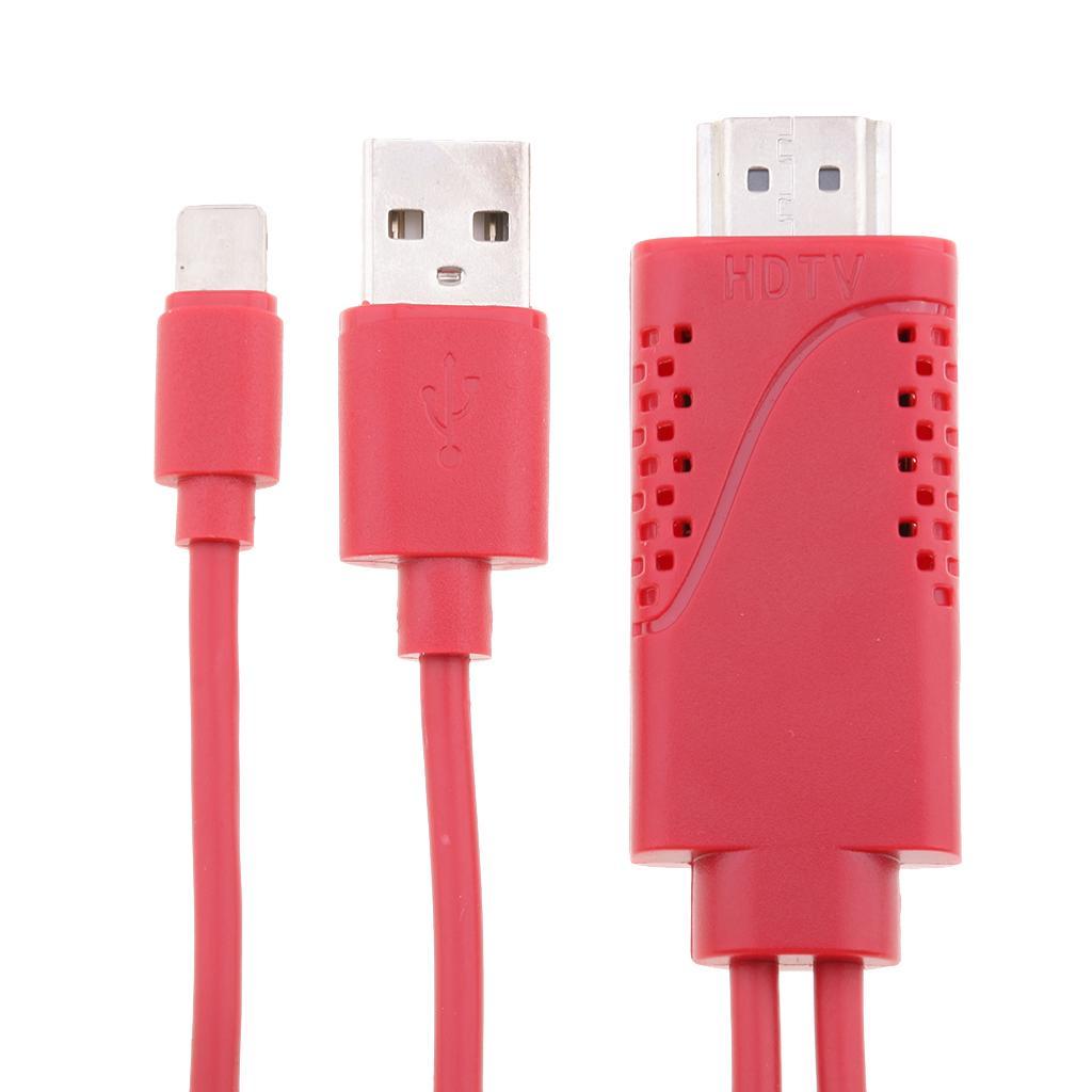 HDMI TV USB Cable Video Adapter Dongle Wire For iPhone 5 6 7 8 Plus X